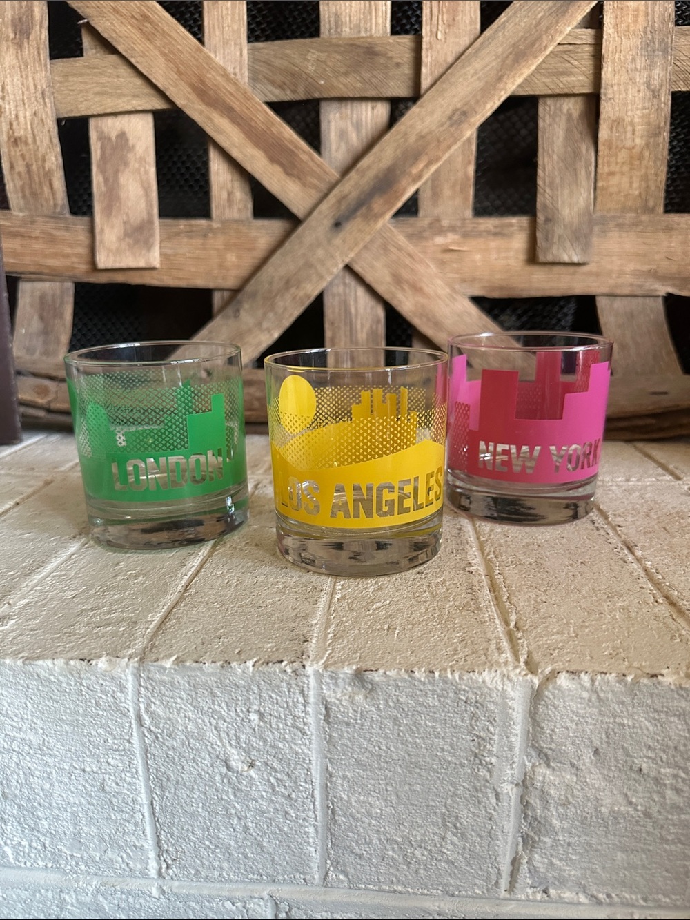 Set of Three Popsugar Highball Cityscape Glasses from the Sisters of Los Angeles
